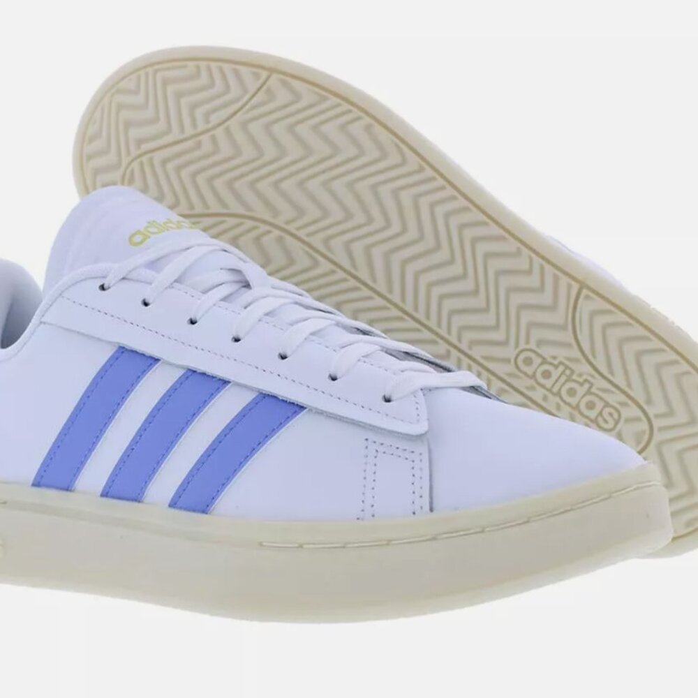 adidas Women's Grand Court Alpha Sneaker, White/Blue Fusion/Black, 7